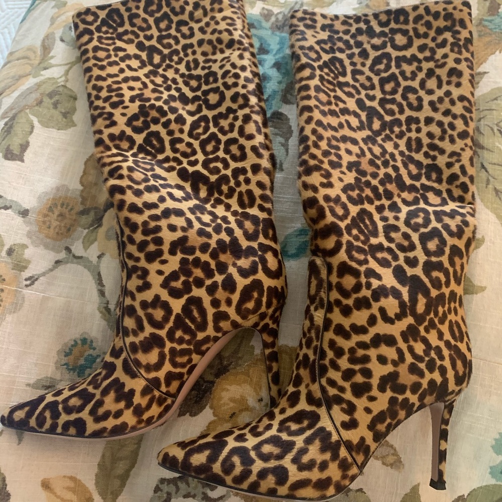 Gianvito Rossi leopard boots, current online style